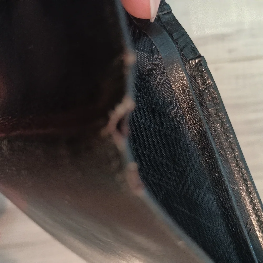 Dunhill Card Case / wallet Leather Black Solid Color